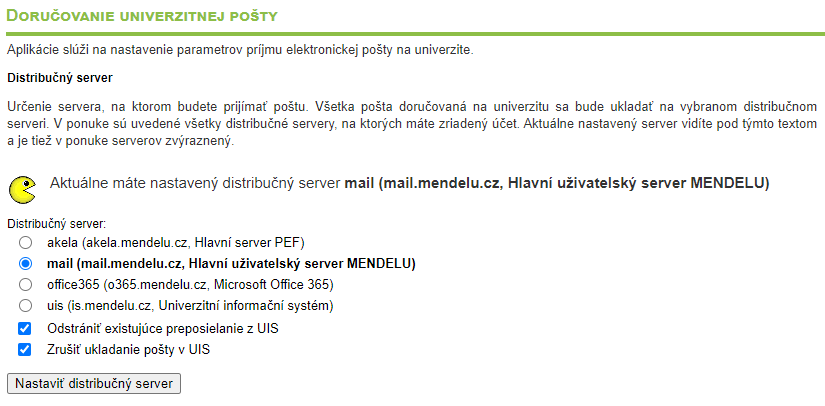 Distribuční server Mail